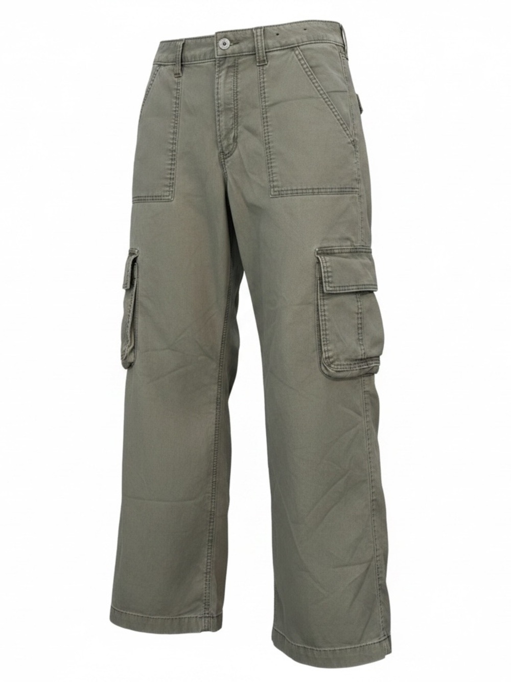 Hollister Wide Leg Cargo Pants in Olive Green - Picture 2 of 2